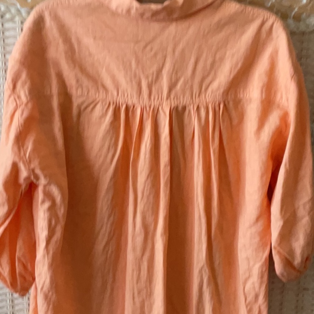 YFB Young Fabulous & Broke Sand Dollar Linen Orange Shirt Dress - Picture 14 of 14